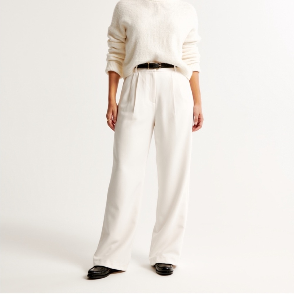 Abercrombie & Fitch Cream Wide Leg Pants